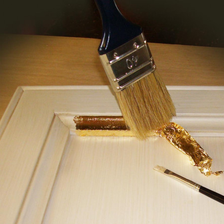 Specchiera foglia oro dettaglio finitura artigianale