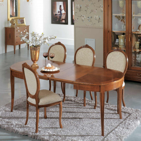 Tavolo ovalino allungabile da 115x95 a 203x95 ambientato