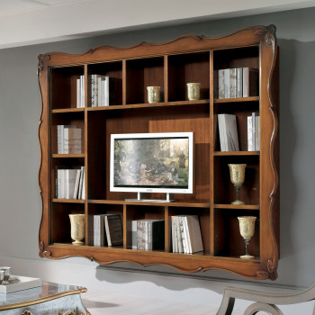 Parete 14 vani cornice 700 sospesa, design elegante