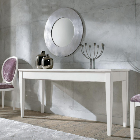 Consolle moderna 160x55/135 in legno bianco