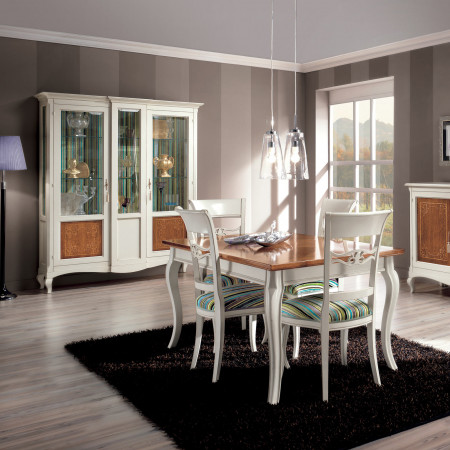 Credenza sala da pranzo classica dettaglio finitura bicolore