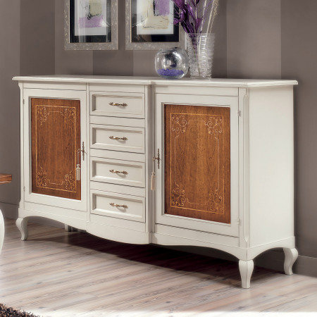 Credenza 2 porte intarsiato floreale