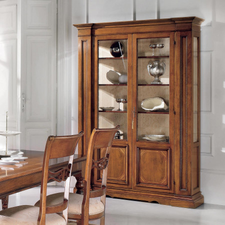 Sala da pranzo classica 6 sedie legno con credenza e argentiera