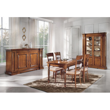 Sala da pranzo classica 6 sedie legno con credenza