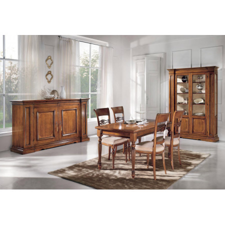 Sala da pranzo classica 6 sedie legno con credenza