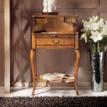 Portatelefono in legno massello con cassetti eleganti