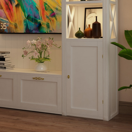 Mobile classico porta TV con luci LED, fianchi crociera