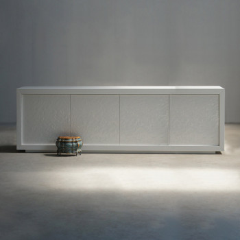 Madia 4 ante spatolate bianco lucido, dettaglio ante