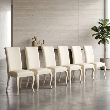 6 sedie color avorio imbottite in offerta speciale