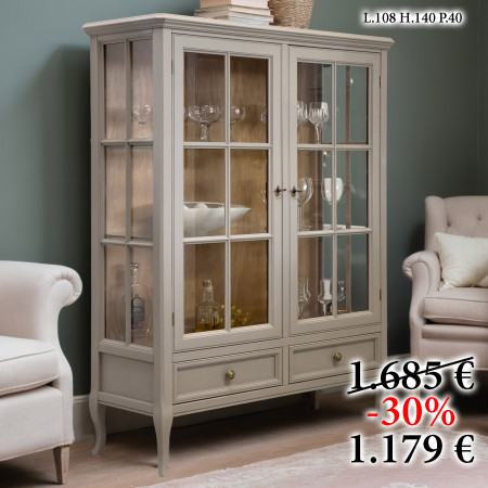 Vetrina in offerta con due ante e due cassetti con inglesine