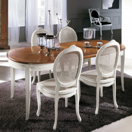 Tavolo ovalino 115x95 allungabile in legno ciliegio