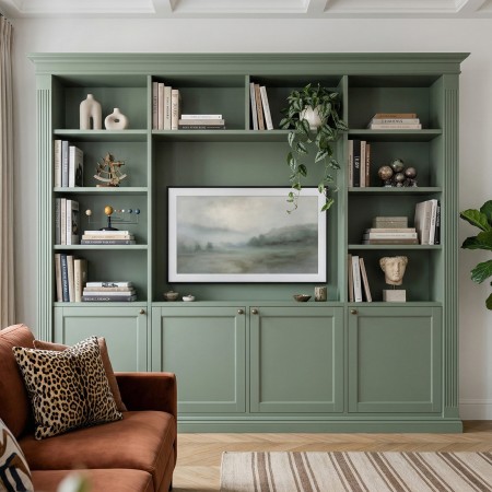 Oxford - Libreria Classica Contemporanea Su Misura con Vano TV