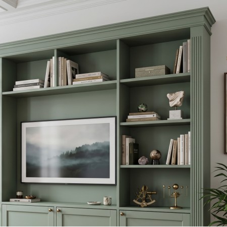 Oxford - Libreria Classica Contemporanea Su Misura con Vano TV