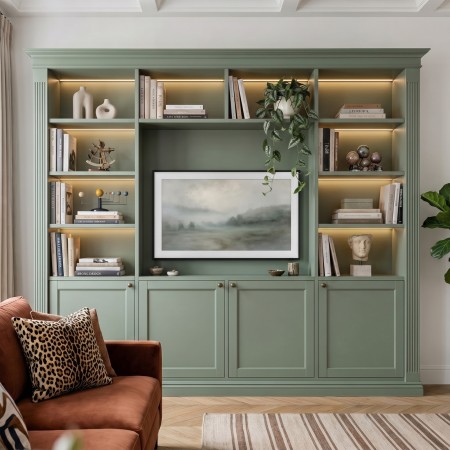Oxford - Libreria Classica Contemporanea Su Misura con Vano TV