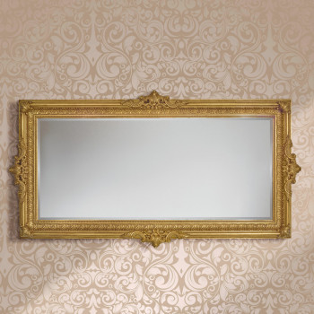 Specchiera in foglia oro rettangolare con intagli