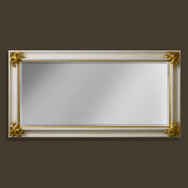 Specchiera avorio gigli fiorentini, realizzazione artigianale Specchiera avorio gigli fiorentini, dettaglio foglia oro