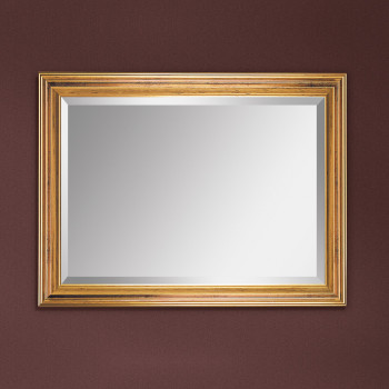 Specchiera classica foglia oro rettangolare bisellata