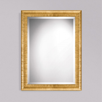 Specchiera contemporanea in foglia oro rettangolare