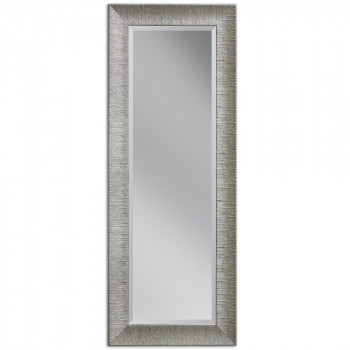 Specchiera rigata in foglia argento rettangolare