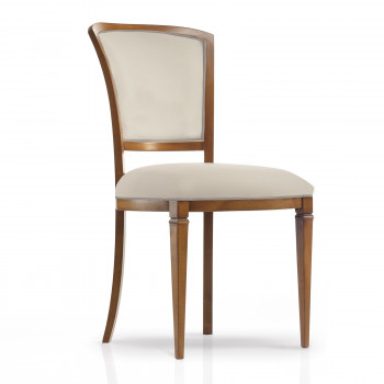 Sedia classica imbottita in faggio con schienale elegante