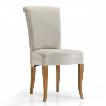 Sedia con schienale e seduta imbottiti in faggio, elegante