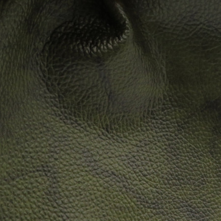 Pelle verde tamponata a mano con effetto Vintage