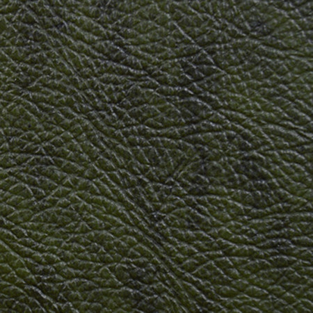 Pelle verde tamponata a mano con effetto Vintage