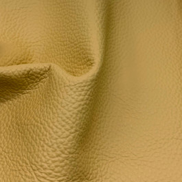 Dettaglio grana della pelle gialla Silia Pelle gialla con grana Silia, dettaglio trama