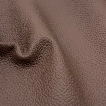 Dettaglio Pelle caffè con grana Silia, texture fiore