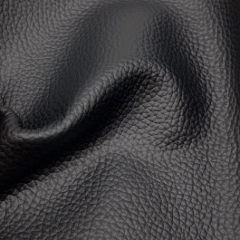 Pelle nera con grana Silia, dettaglio texture Pelle nera con grana Silia, dettaglio morbidezza