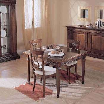 Tavolo quadrato allungabile legno toulipier ambientato