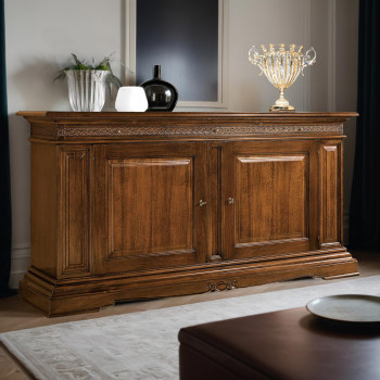 Credenzone 2 ante grandi con bugne, dettagli intagliati