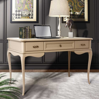 Scrivania con 3 cassetti in legno massello