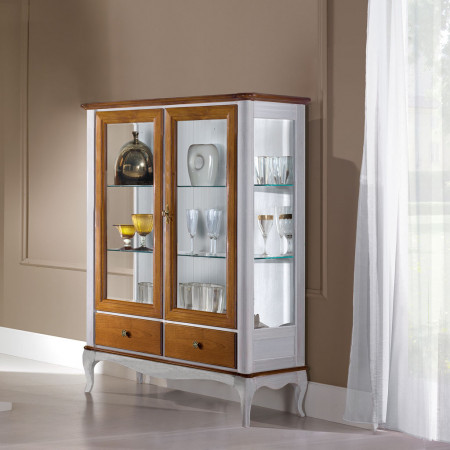 Vetrinetta 2 ante 2 cassetti con spalle arrotondate