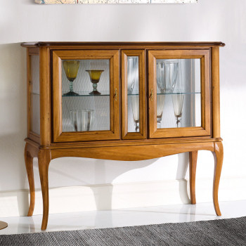 Vetrinetta bassa a 2 ante con gambe a sciabola