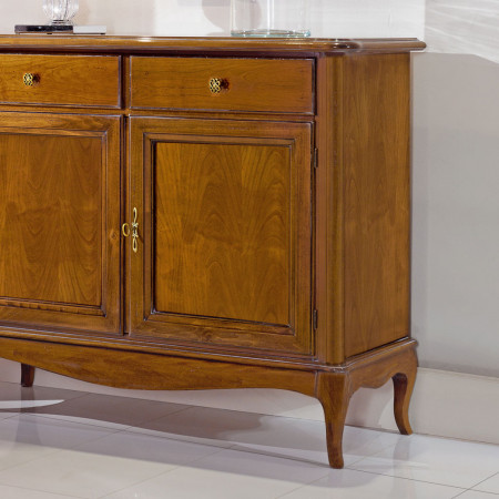 Credenza 2 ante e 2 cassetti, finitura noce tanganika