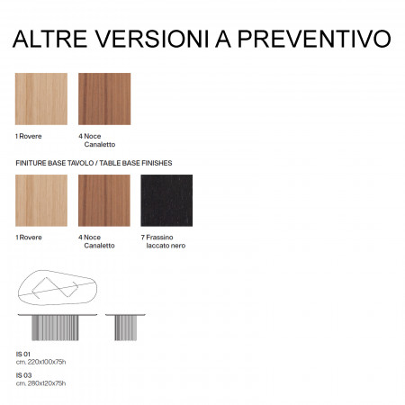 Tavolo Irregular Splint finiture noce e frassino nero