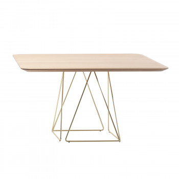 Tavolo Traliccio, dettaglio piano quadrato in rovere