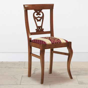Sedia gambe sagomate fondino in tessuto decorativo