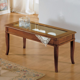 Tavolino quadrato a ribalta 60x60, dettaglio legno