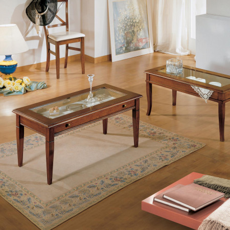 Tavolino rettangolare con cassetto 100 x 50 ambientato su tappeto