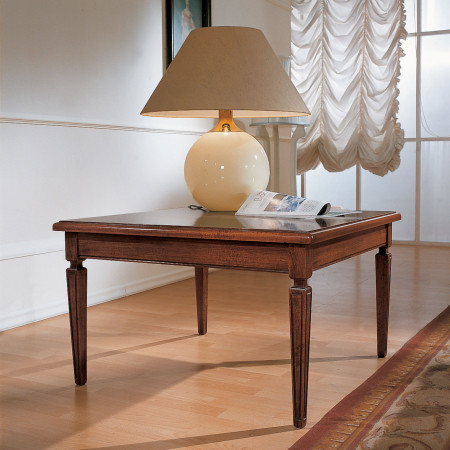 Tavolino 80x80 intarsio parquet, dettaglio piano
