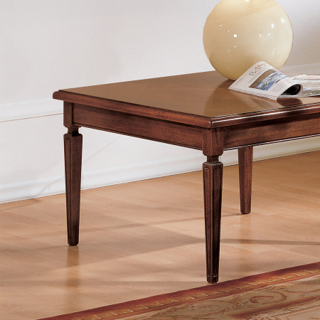 Tavolino 80x80 intarsio parquet con gambe ad obelisco