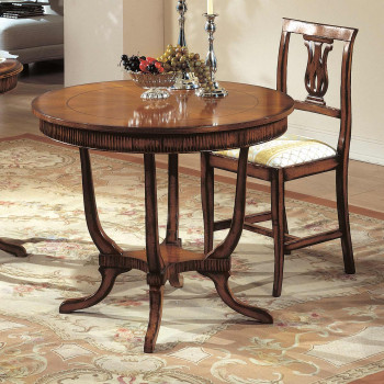 Tavolo inglese da cm 90 di diametro, dettaglio gambe a sciabola