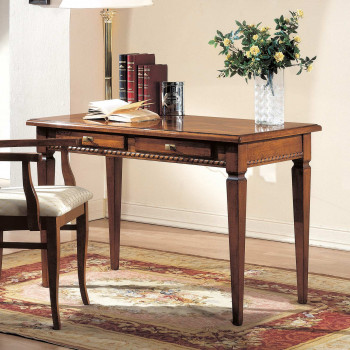 Scrittoio rosa dei venti con piano intarsiato di noce