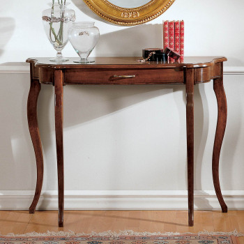 Consolle 700 sagomata con cassetto, gambe curve