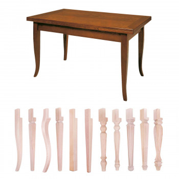 Tavolo a tiro con fascia allungabile, dettagli gambe