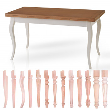 Tavolo allungabile personalizzabile con dettagli delle gambe