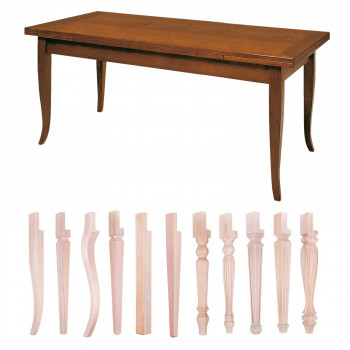 Tavolo a tiro con fascia allungabile, dettaglio gambe