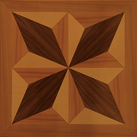 Tavolo libro intarsiato con stella allungabile da 100x100 a 200x100